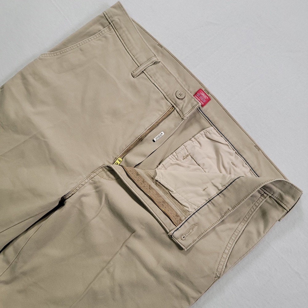 Levi's XX Chino Standard Taper Pants Mens 38x34 Khaki Solid Tapered Cotton Blend